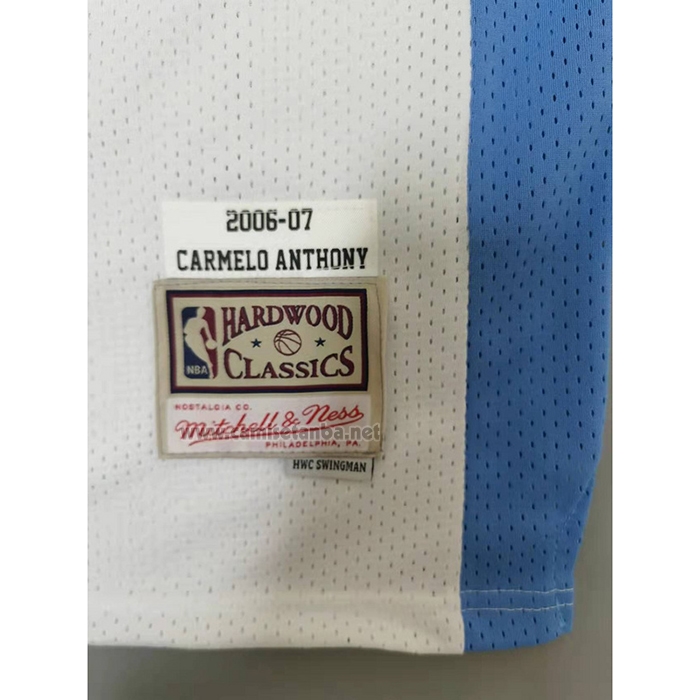 Camiseta Denver Nuggets Carmelo Anthony #15 Mitchell & Ness 2006-07 Blanco